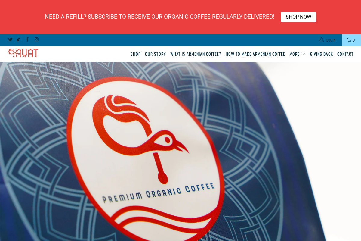 kavatcoffee homepage screenshot