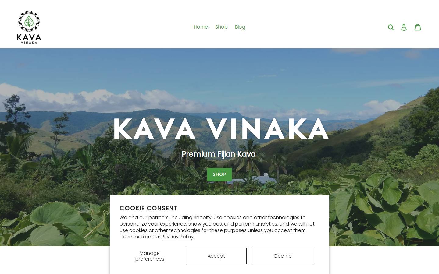 kavavinaka.com homepage screenshot