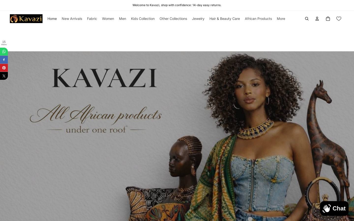 kavazi.com homepage screenshot