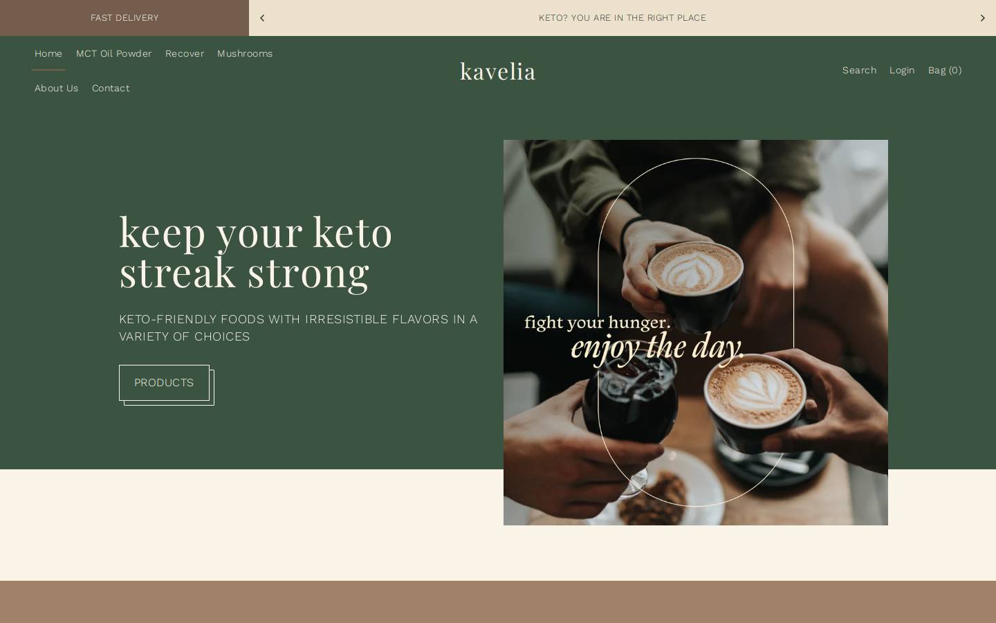kavelia.com homepage screenshot