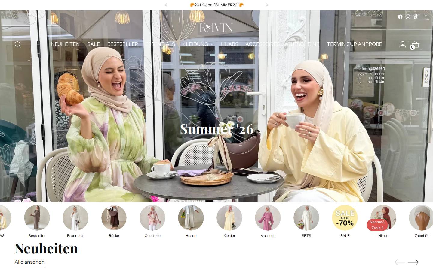 Kavinn homepage screenshot