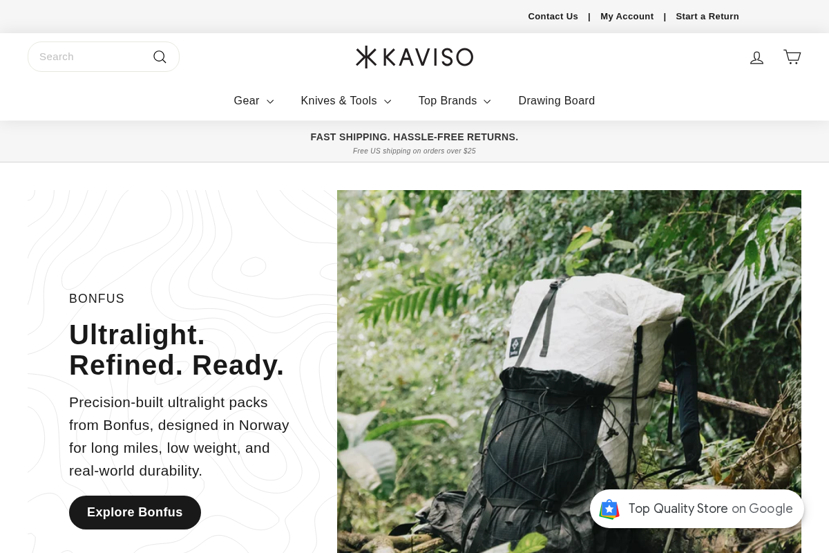 Kaviso homepage screenshot