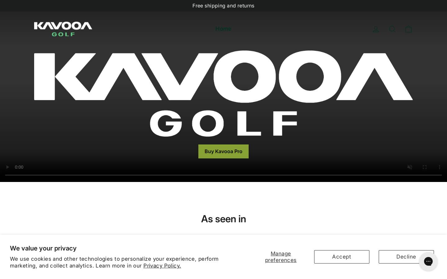 kavooagolf.com homepage screenshot