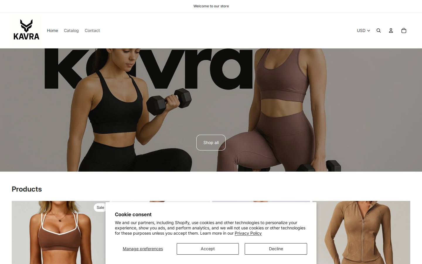 kavra.shop homepage screenshot