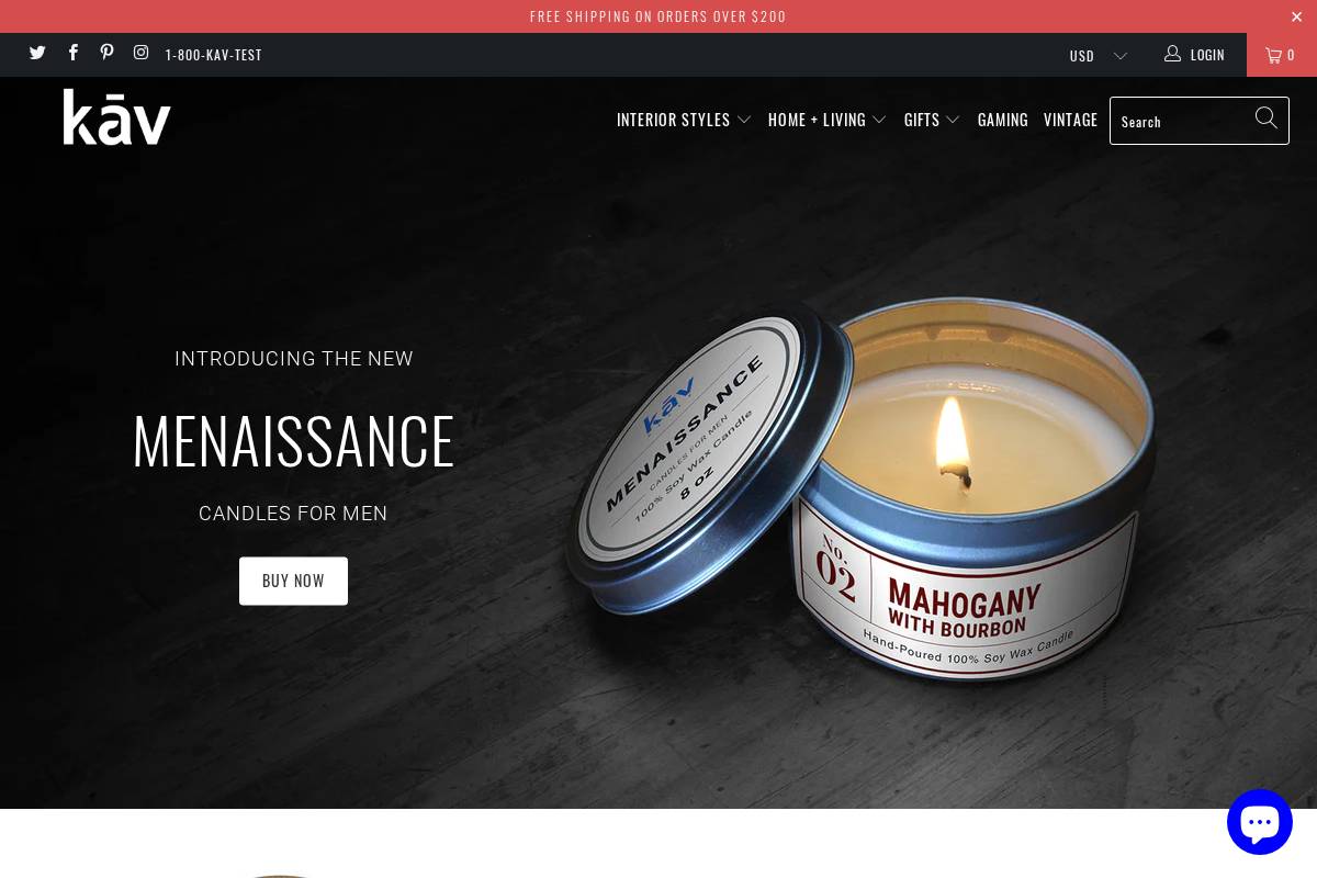 kavstyle.com homepage screenshot