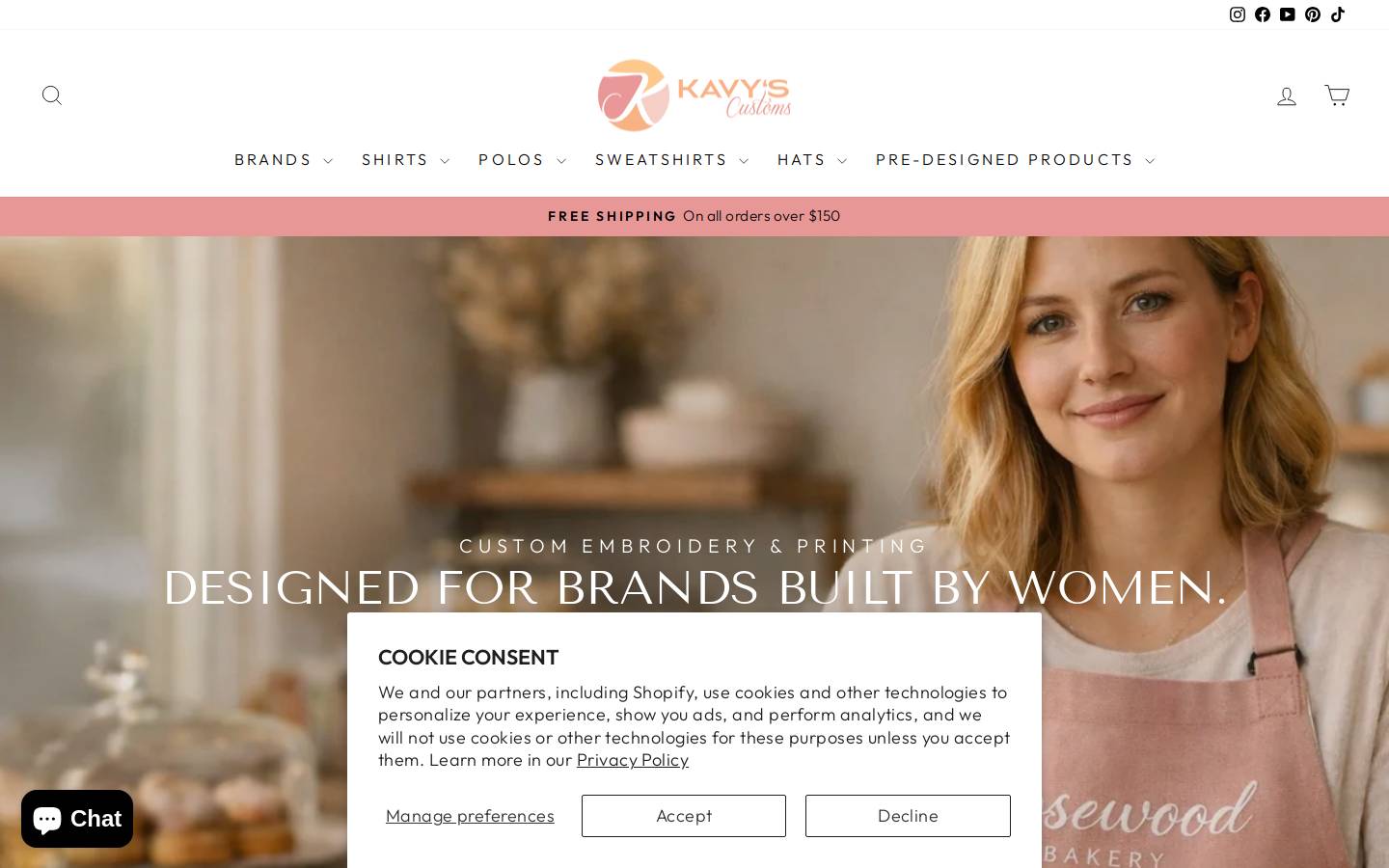 kavyscustoms.com homepage screenshot