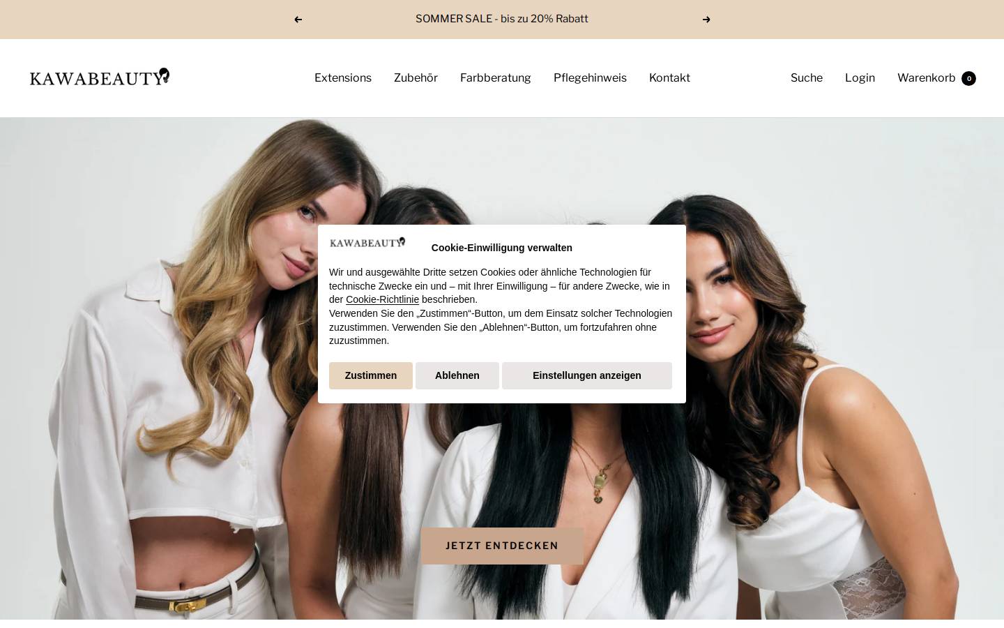 Kawabeauty homepage screenshot