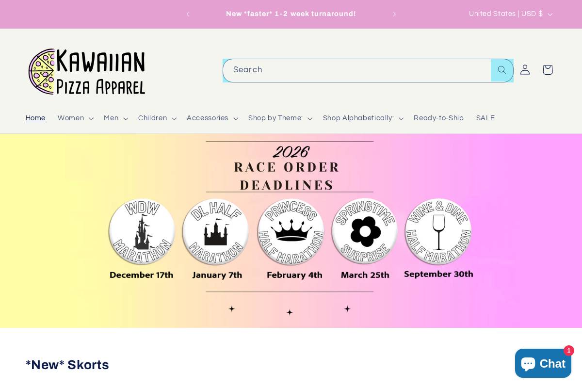 kawaiianpizzaapparel.com homepage screenshot