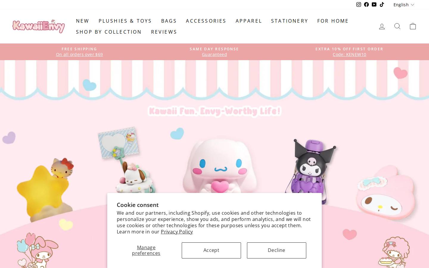 kawaiienvy.com homepage screenshot