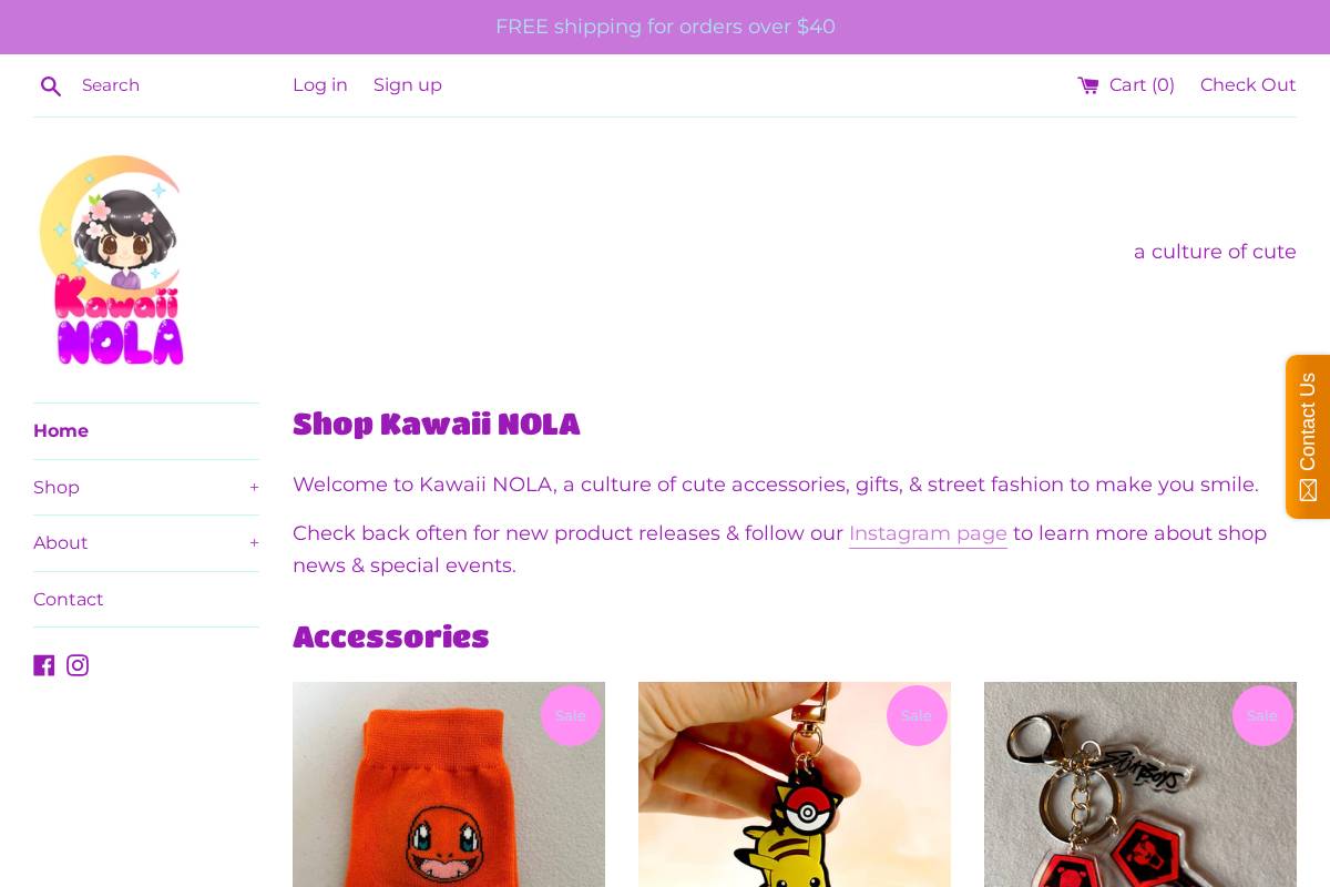 Kawaiinola homepage screenshot