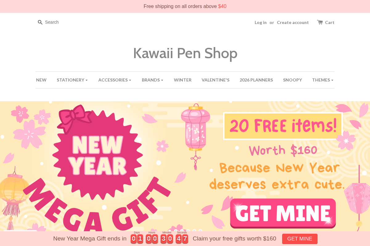 Kawaii Pen Shop homepage screenshot