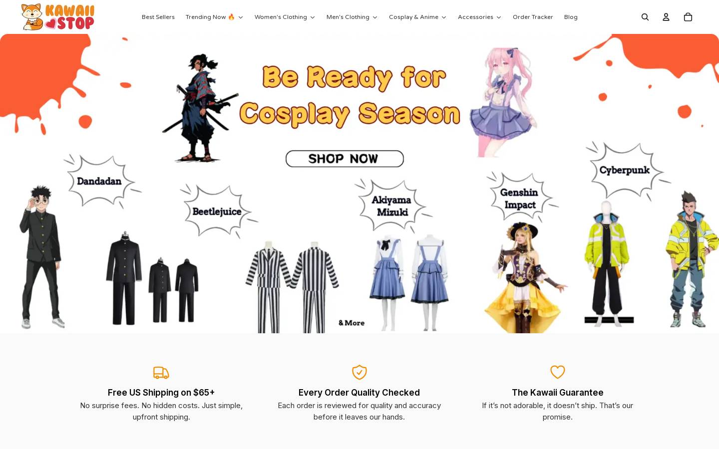 Kawaii Stop homepage screenshot