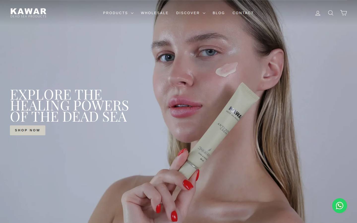Kawar Dead Sea Products homepage screenshot