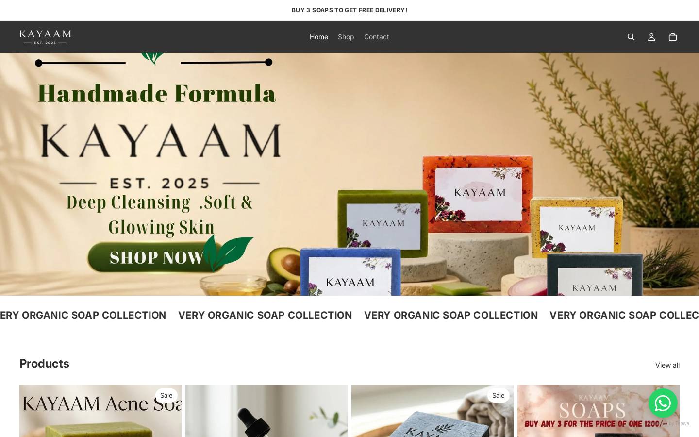 kayaam.com homepage screenshot