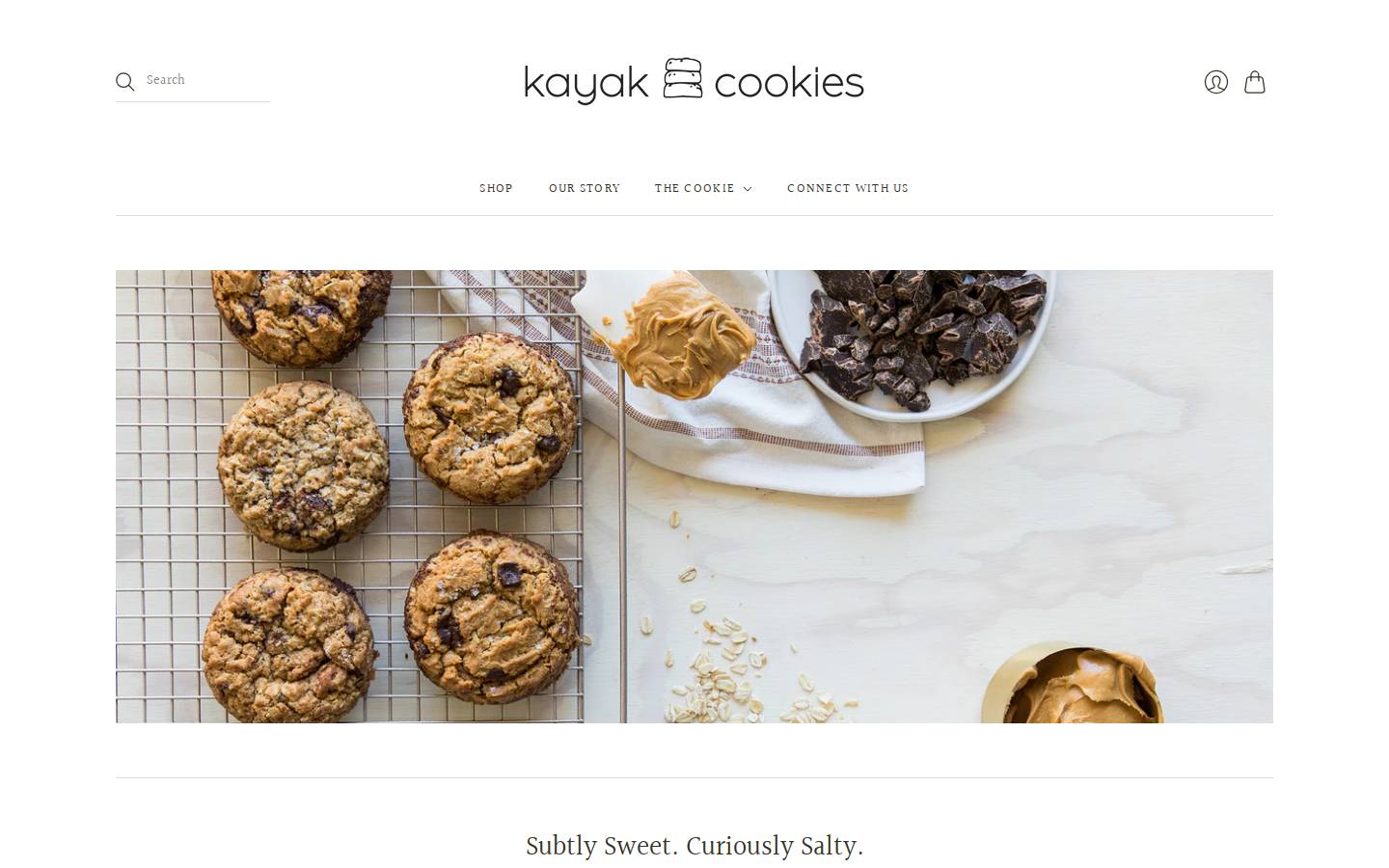 kayakcookies.com homepage screenshot