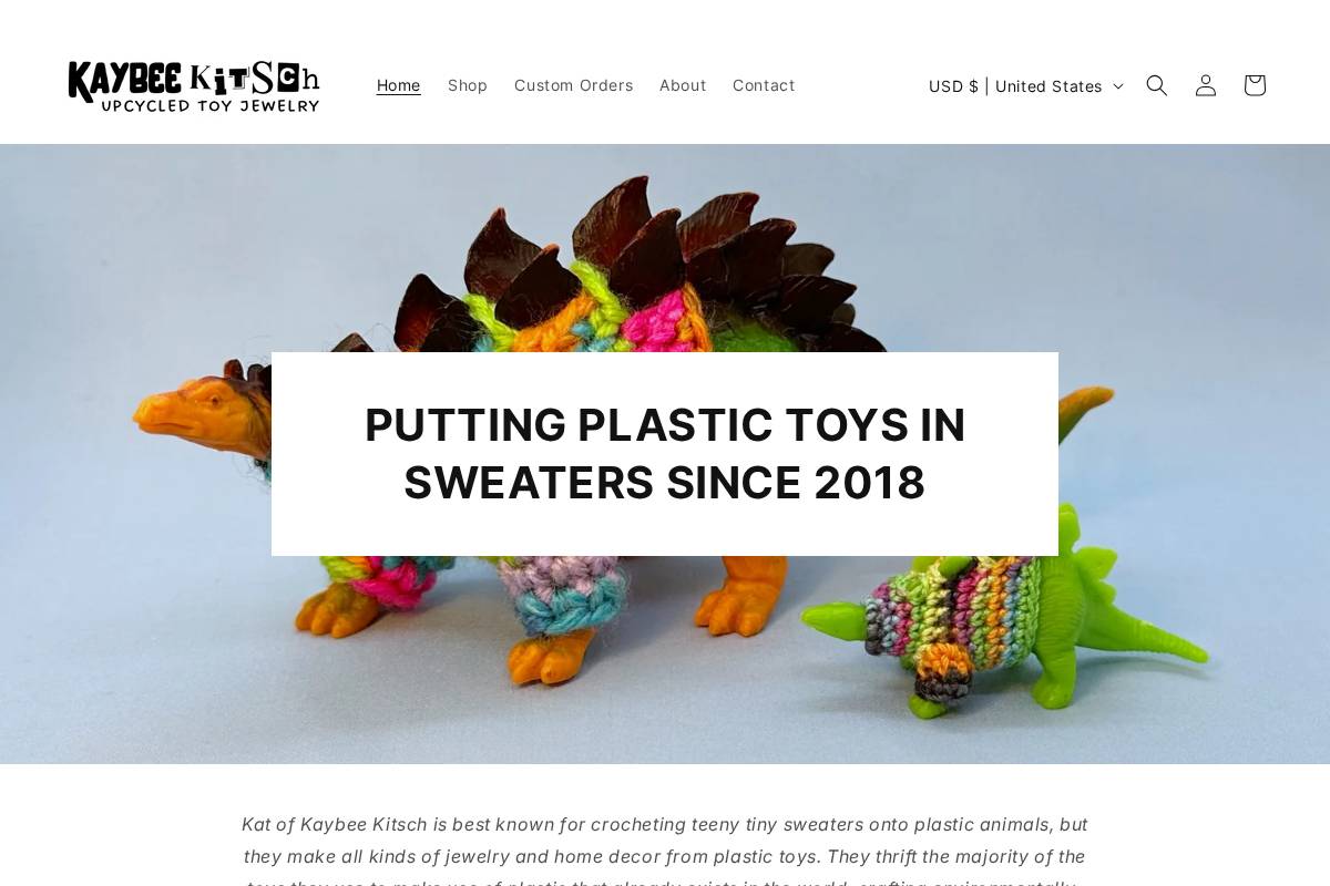 kaybeekitsch.com homepage screenshot