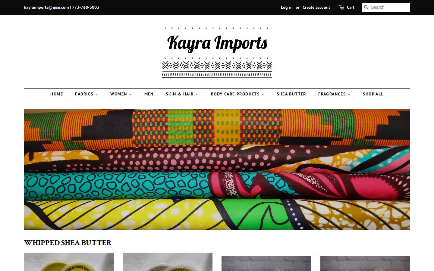 kayraimports.com homepage screenshot