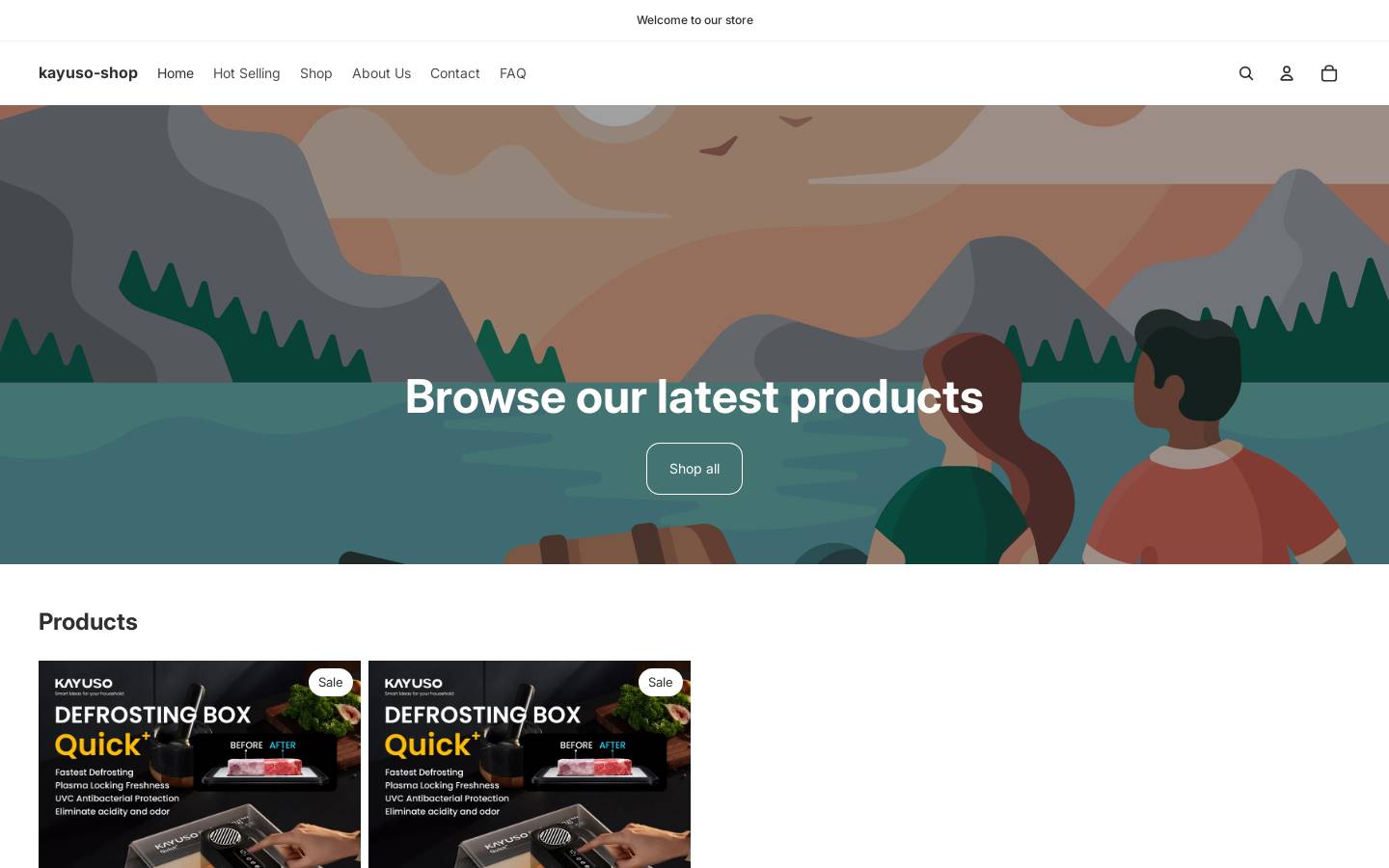 kayuso.com homepage screenshot