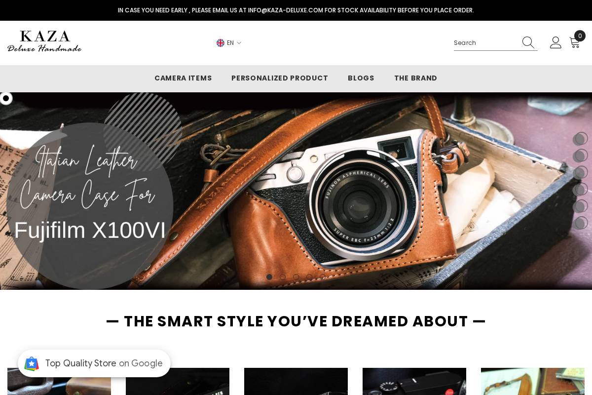 kazadeluxe.com homepage screenshot