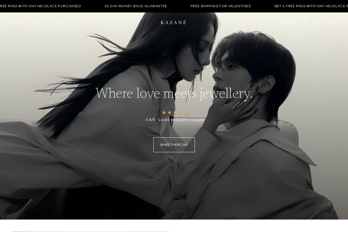 Kazané homepage screenshot