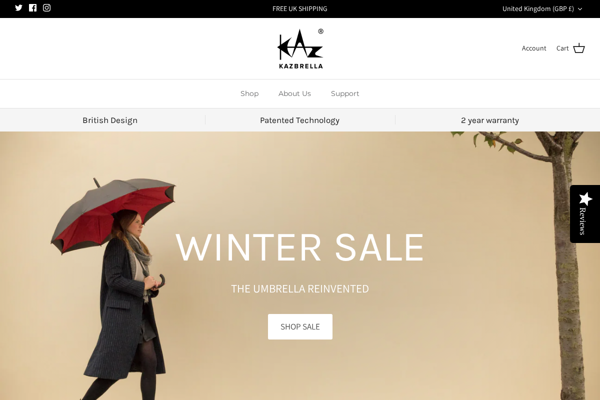 KAZbrella homepage screenshot