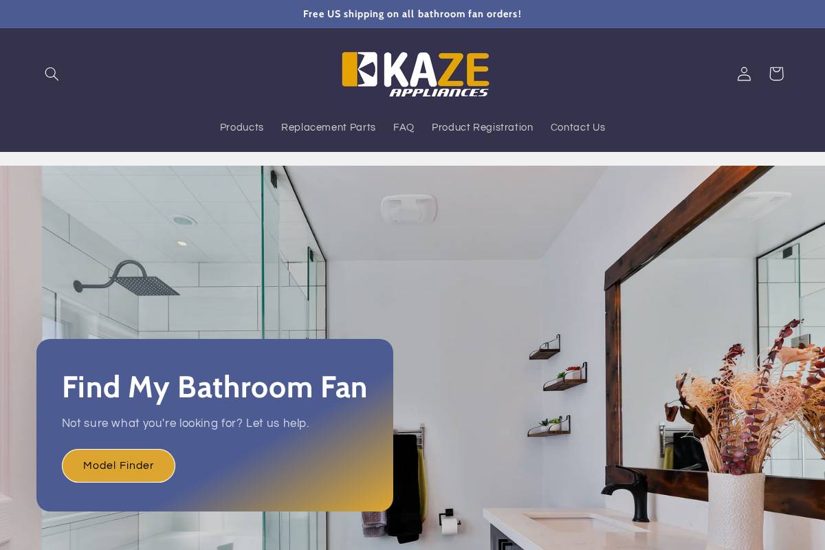 kazeappliance.com homepage screenshot