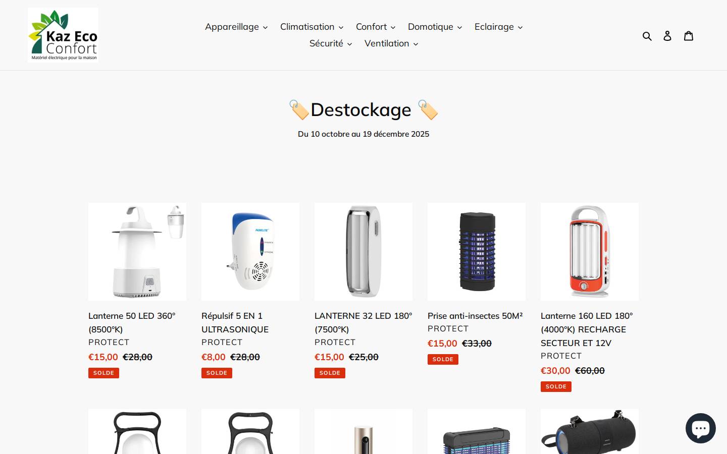 kazecoconfort.com homepage screenshot