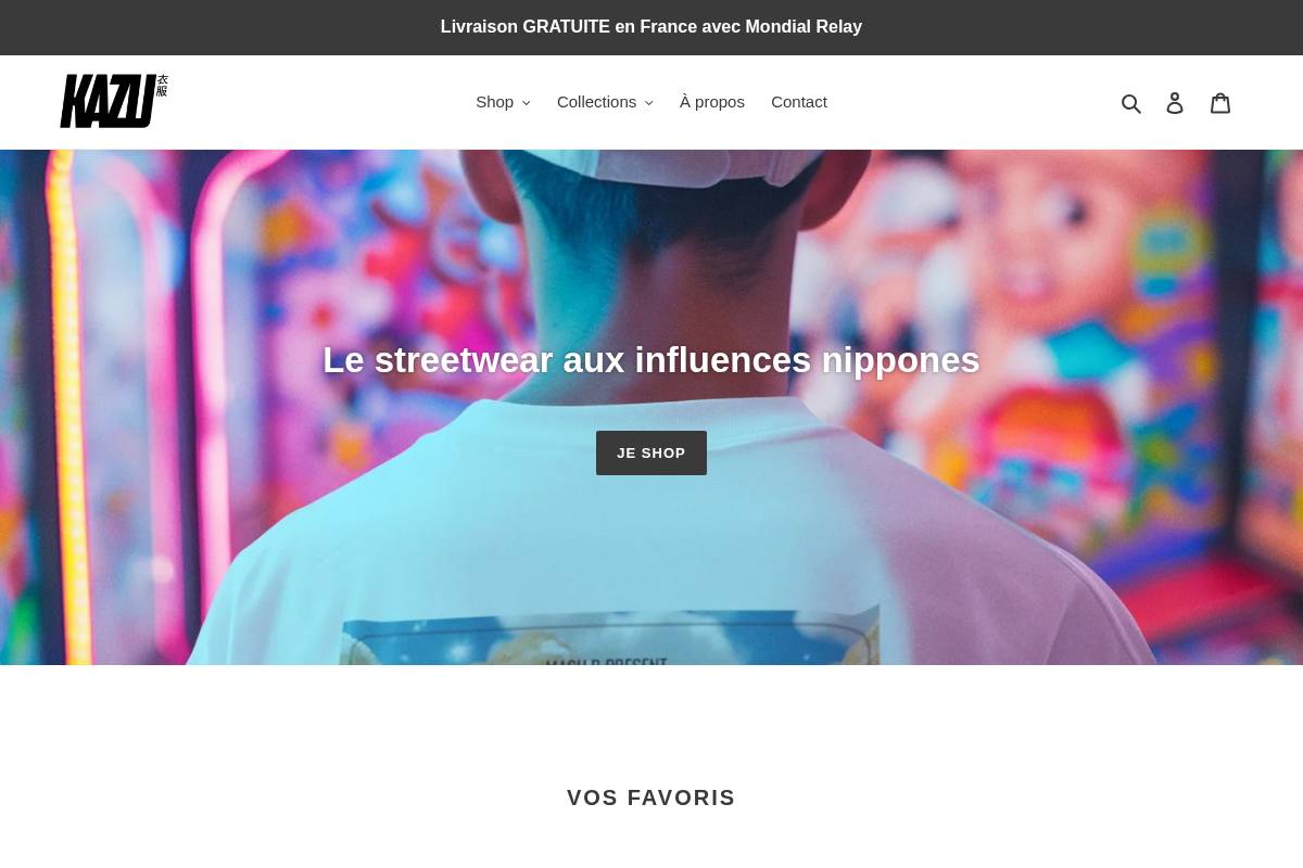 kazushop.fr homepage screenshot