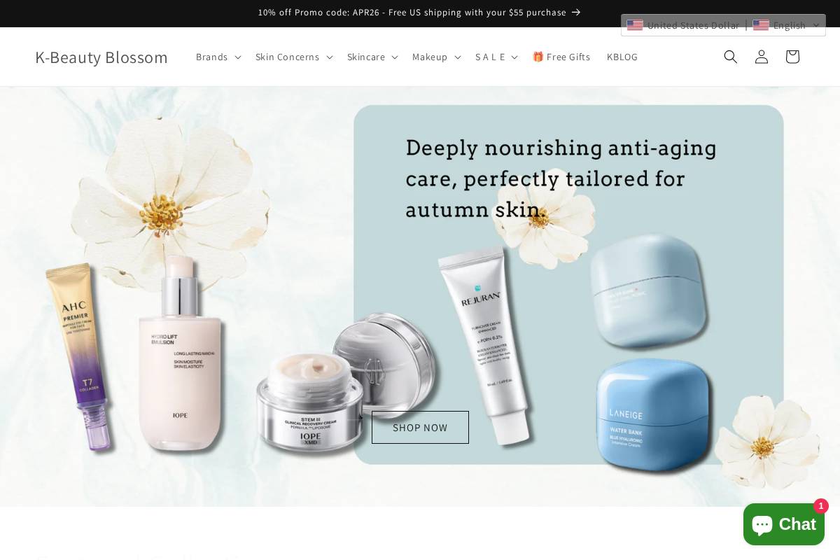 kbeautyblossom.com homepage screenshot
