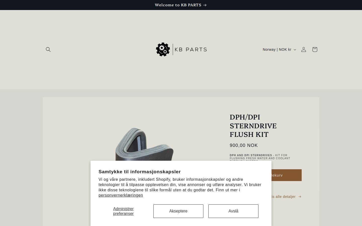 kbparts.no homepage screenshot