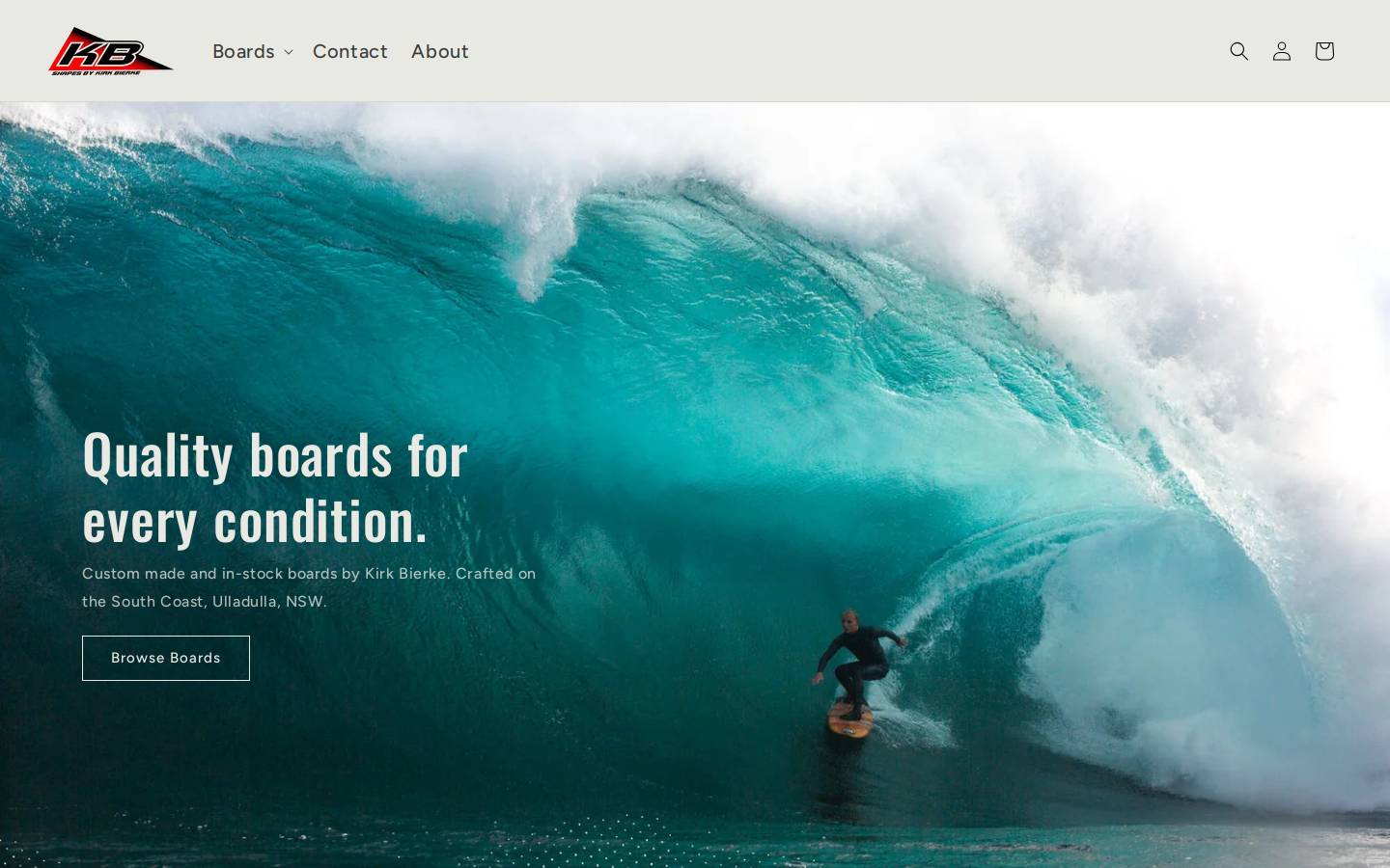 kbsurf.com homepage screenshot