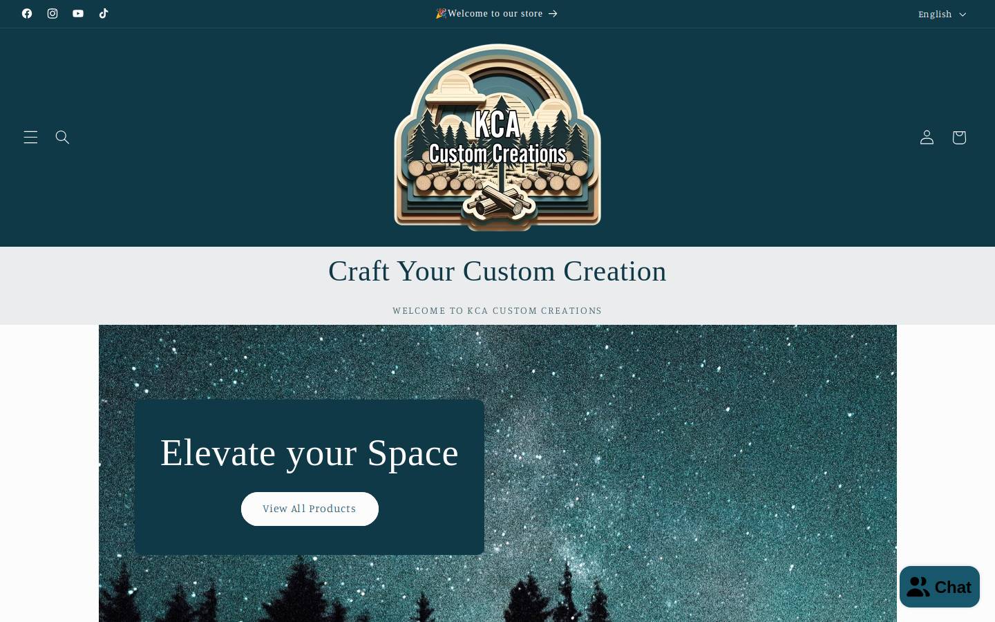 kcacustomcreations.com homepage screenshot