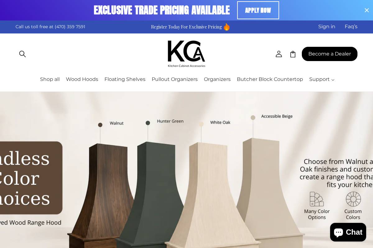 kcadepot.com homepage screenshot