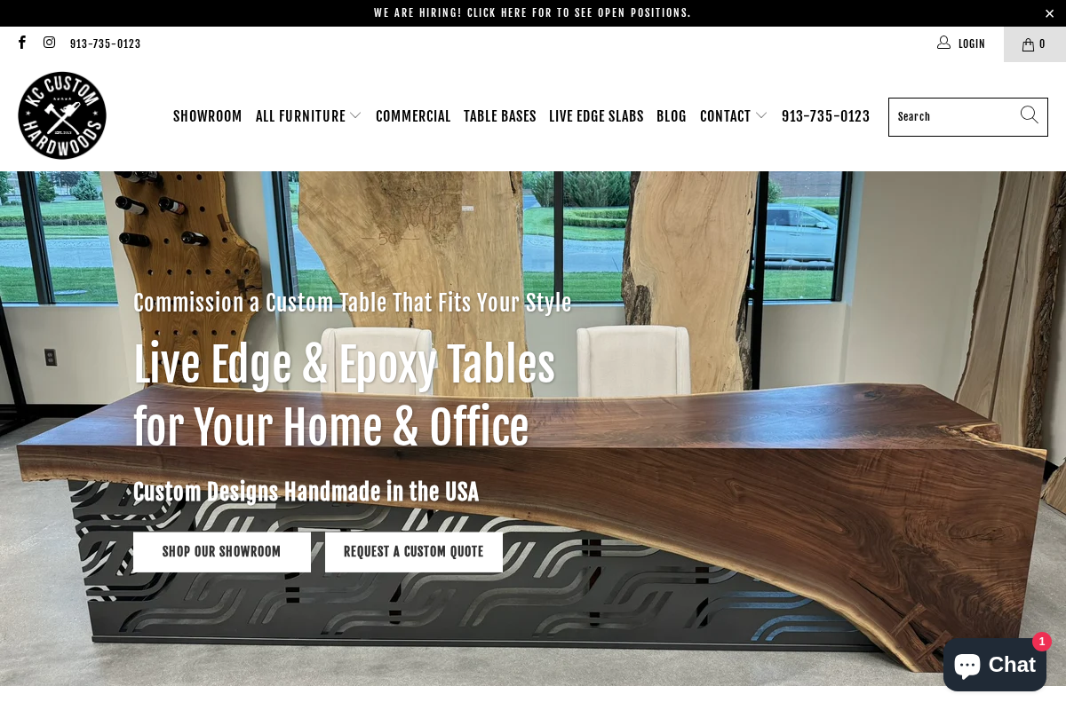 kccustomhardwoods.com homepage screenshot