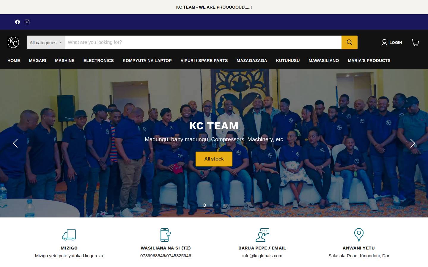kcglobals.com homepage screenshot