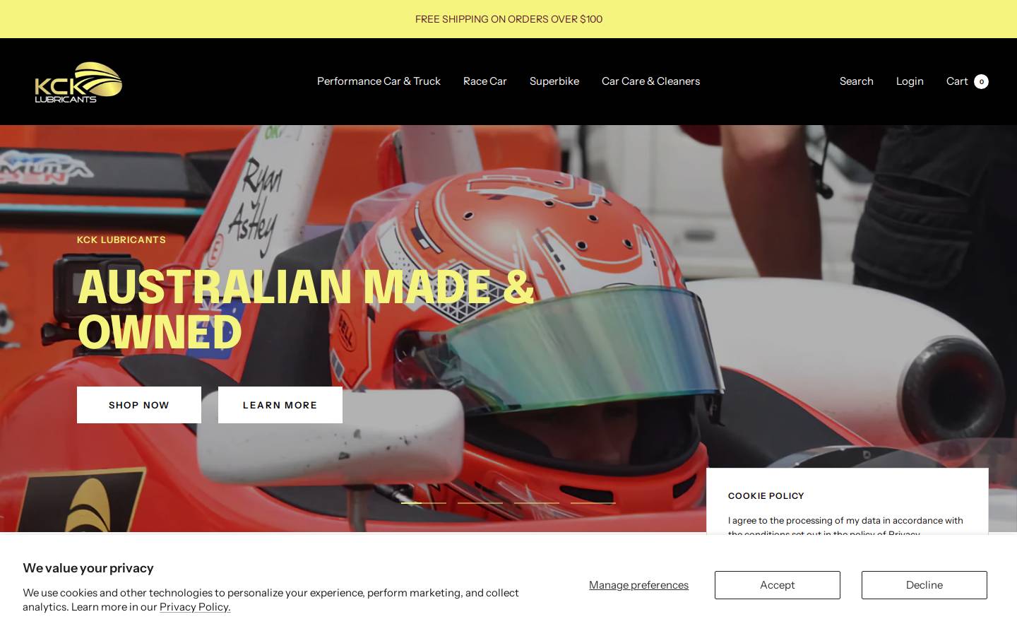 kcklubricants.com homepage screenshot