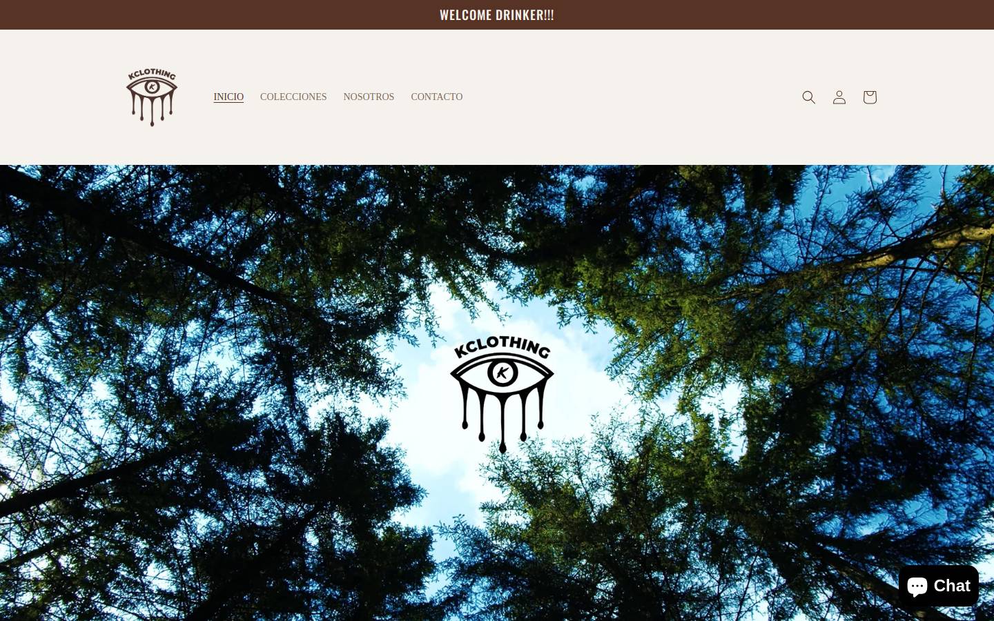 Kclothing homepage screenshot