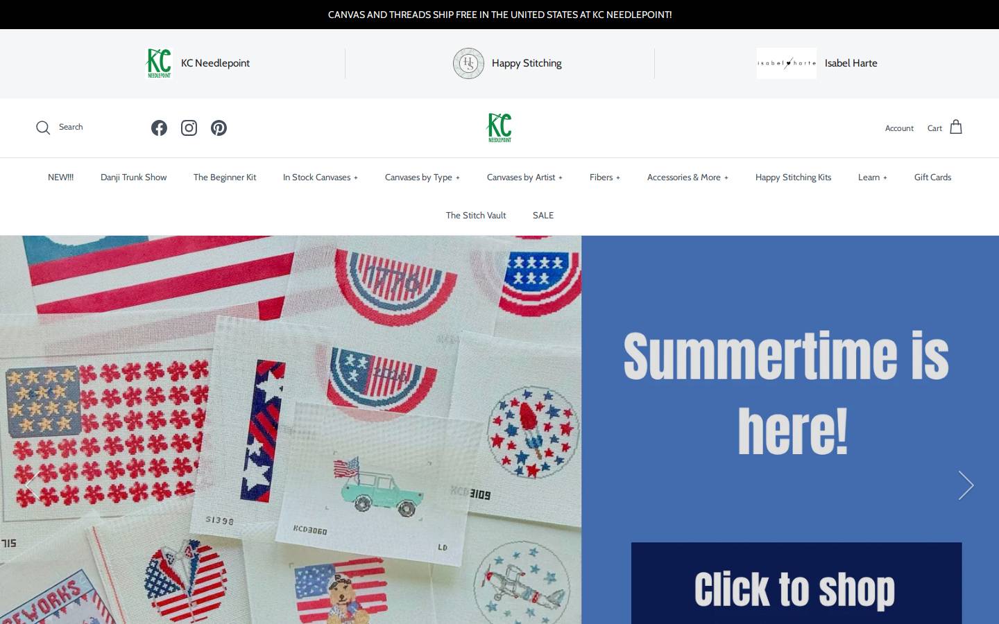 kcneedlepoint.com homepage screenshot