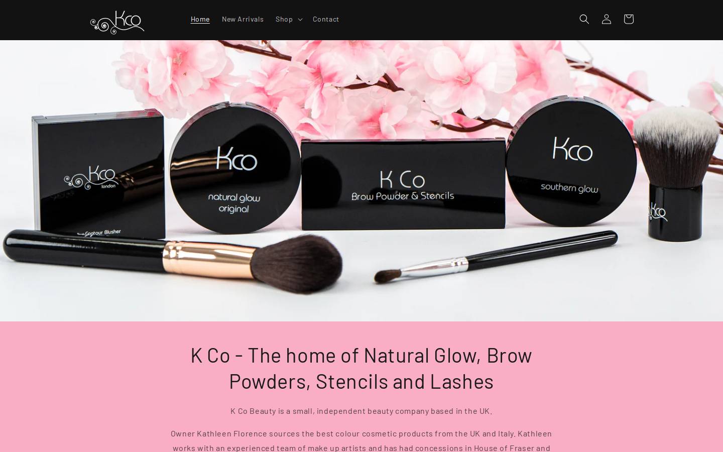 Kcobeautyuk homepage screenshot