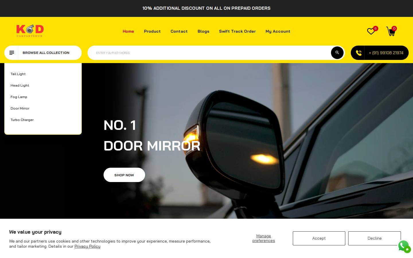 kdcarpartshub.com homepage screenshot