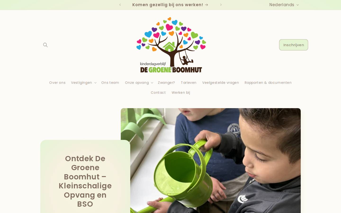 Kdv Degroeneboomhut homepage screenshot