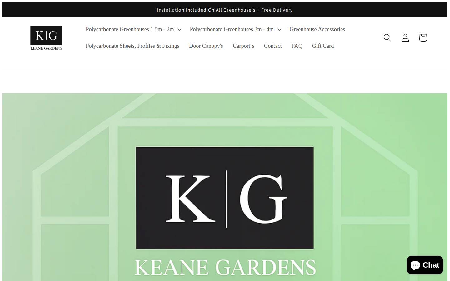 keanegardens.com homepage screenshot