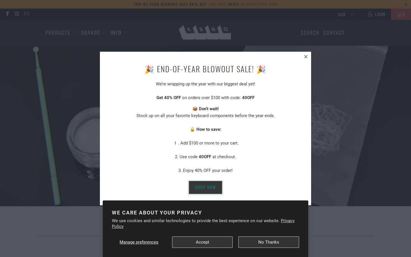 kebo.store homepage screenshot