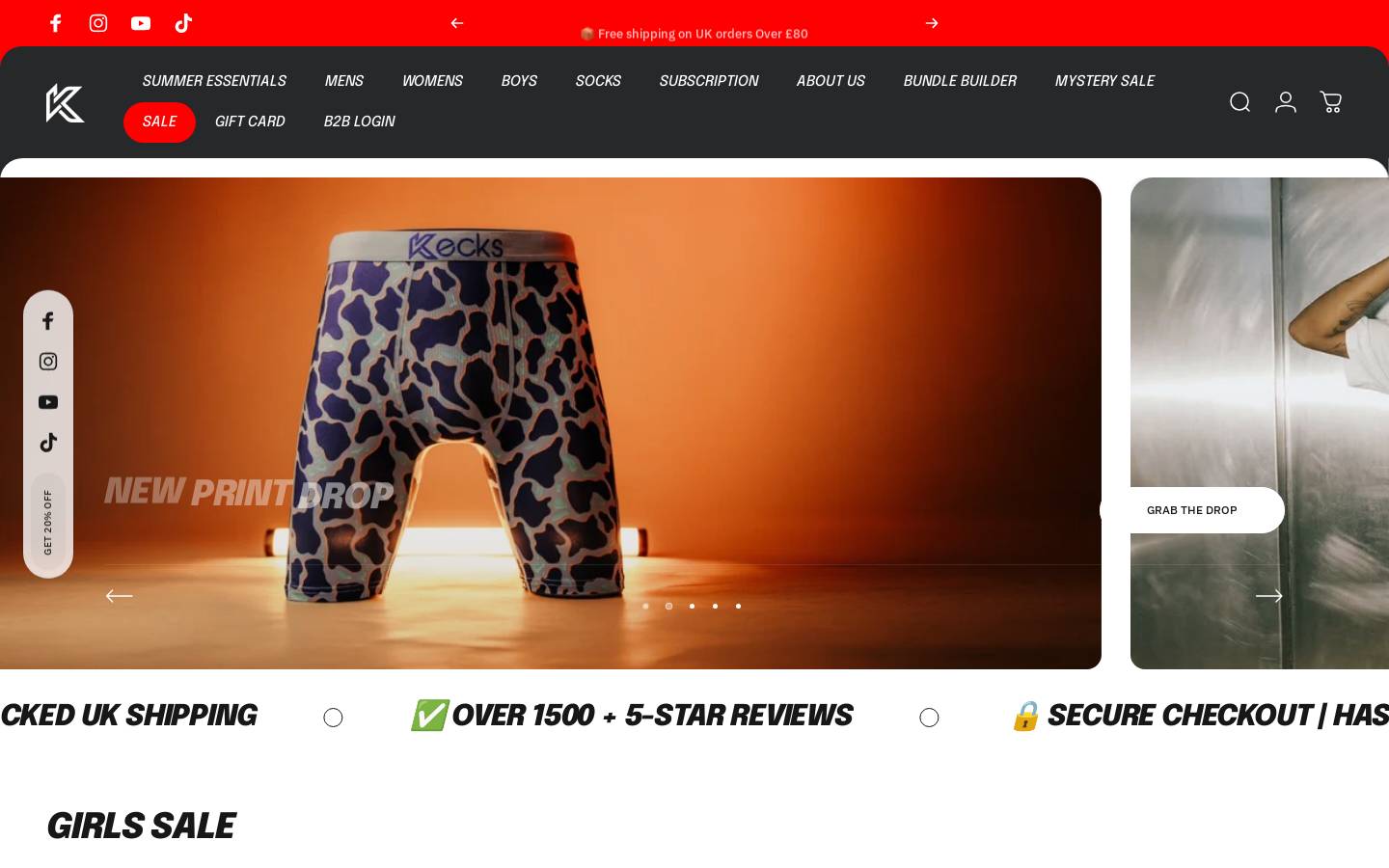 Kecks homepage screenshot