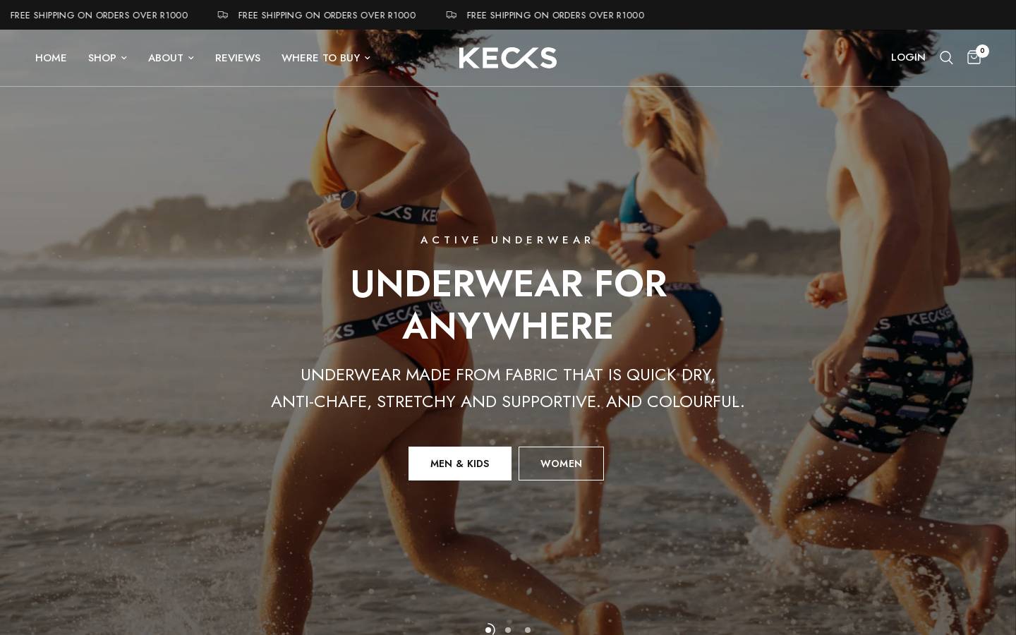 kecks.co.za homepage screenshot