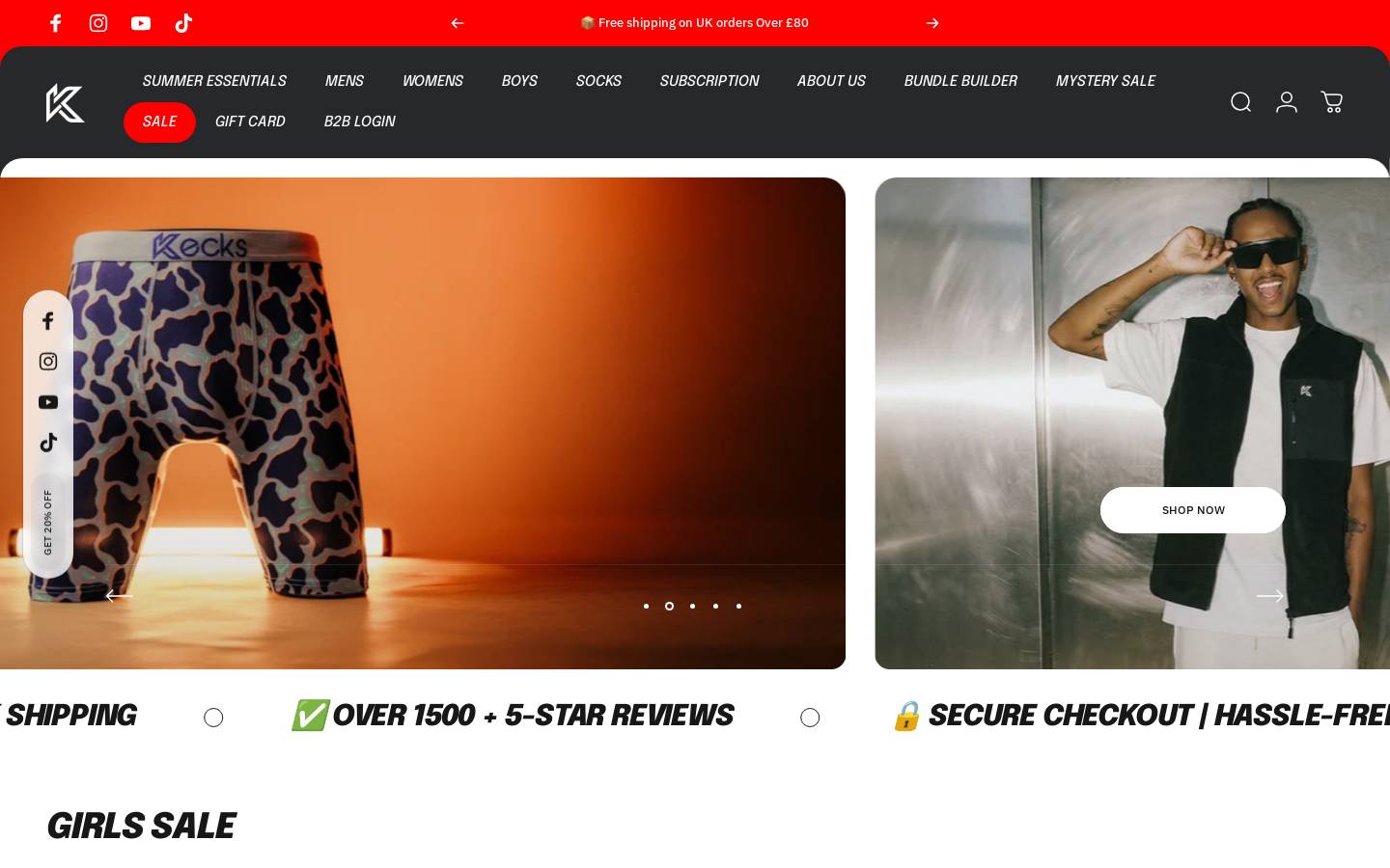 Kecks homepage screenshot