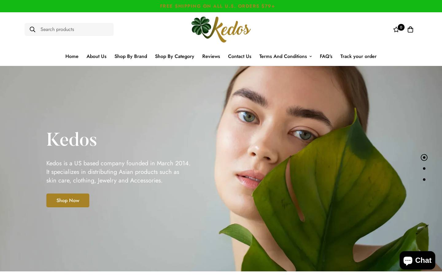 kedosonlinestore.com homepage screenshot