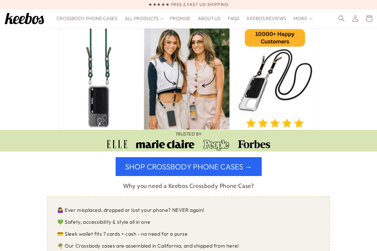 Keebos homepage screenshot