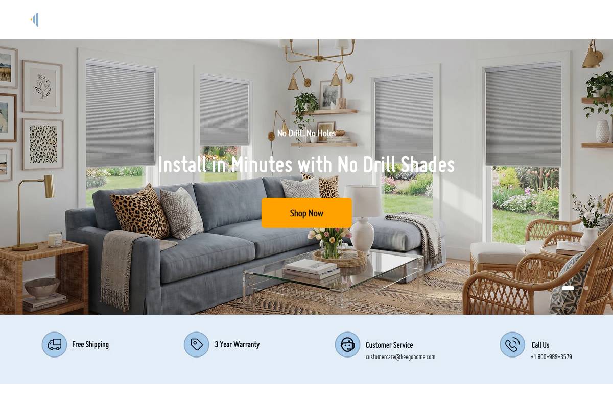 keegoblinds.com homepage screenshot
