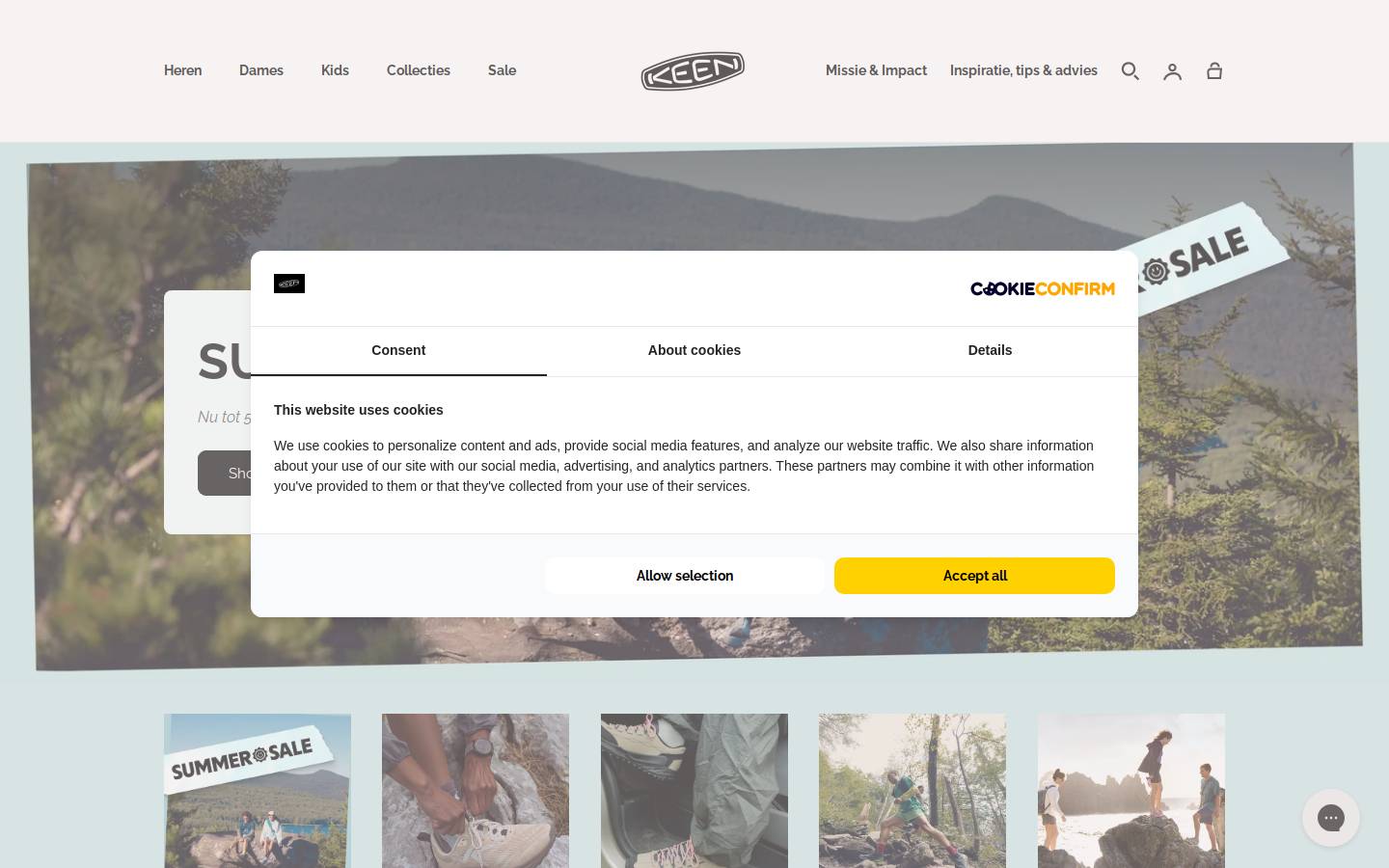 KEEN  homepage screenshot